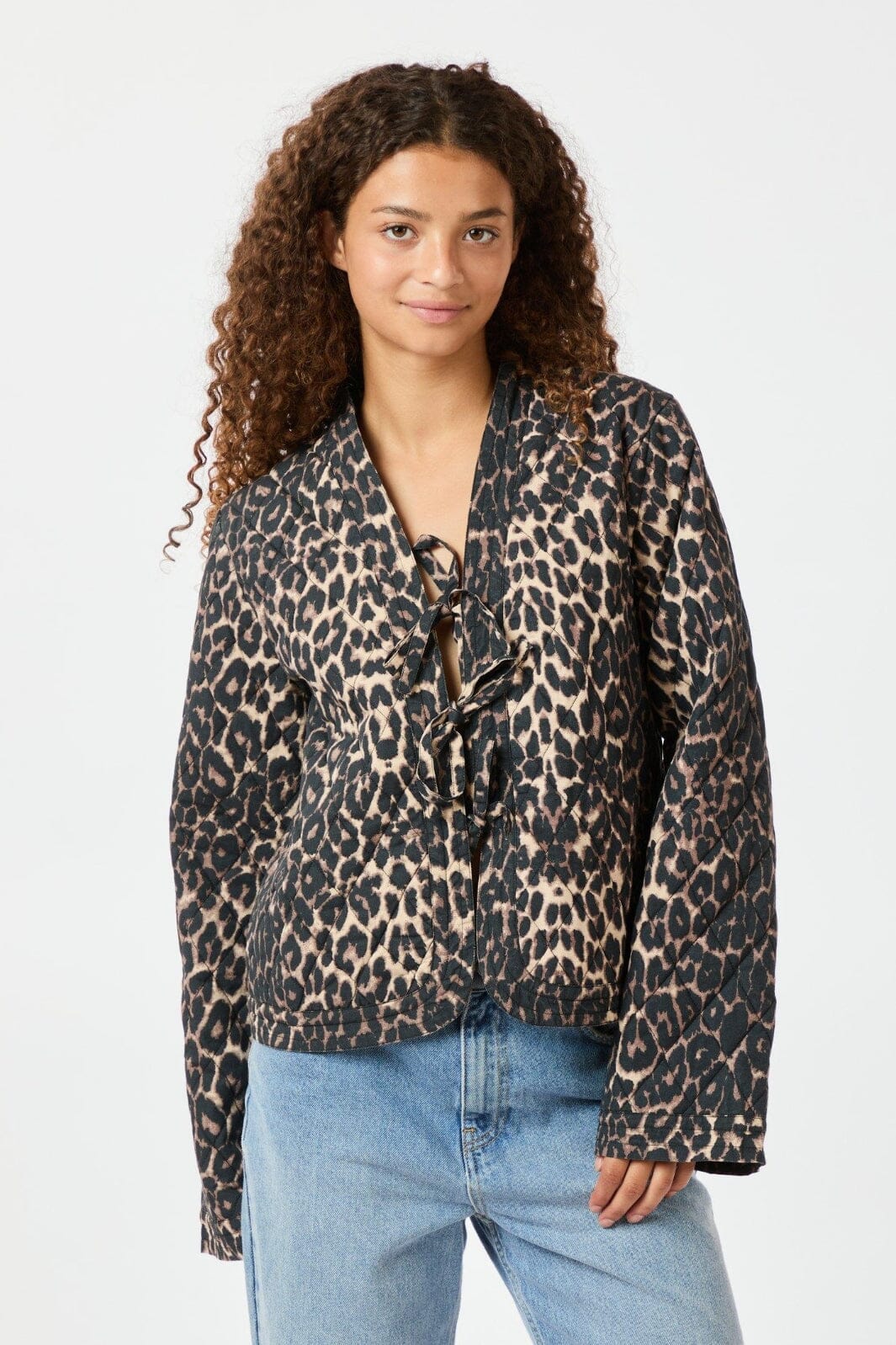 Neo Noir - Dubbie Leo Quilt Jacket - Leopard Jakker