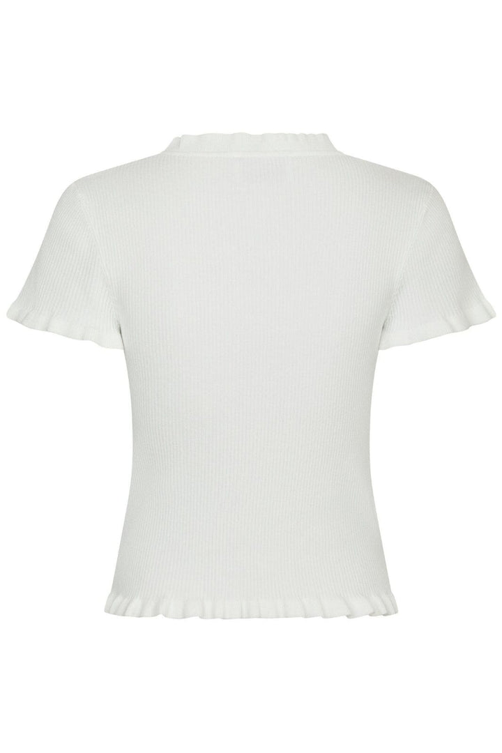 Neo Noir - Esla Frill Knit Tee 164432 - 121 - Off White