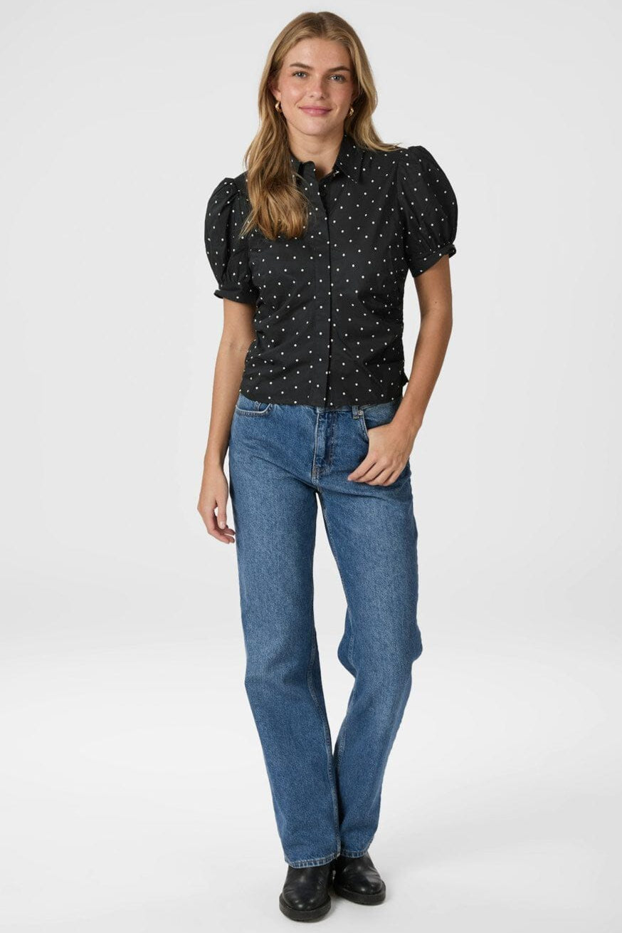 Neo Noir - Frannie Dot Shirt 166006 - 100 - Black