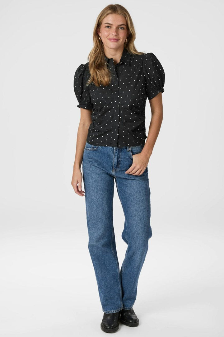 Neo Noir - Frannie Dot Shirt 166006 - 100 - Black