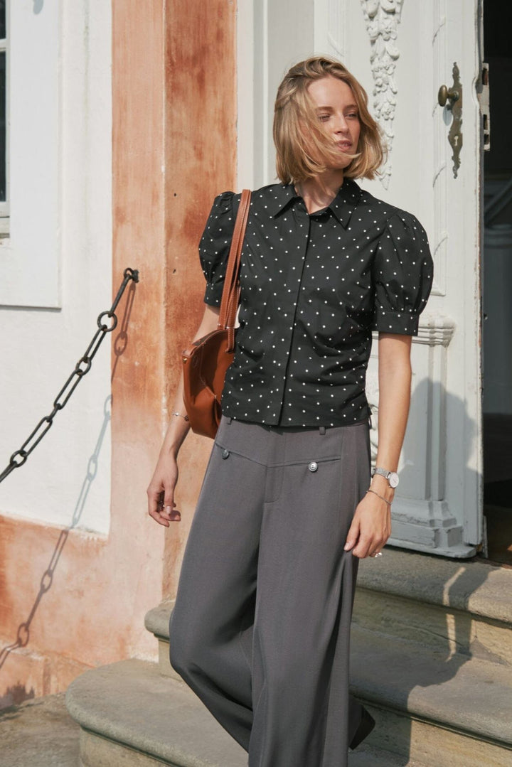 Neo Noir - Frannie Dot Shirt 166006 - 100 - Black Skjorter