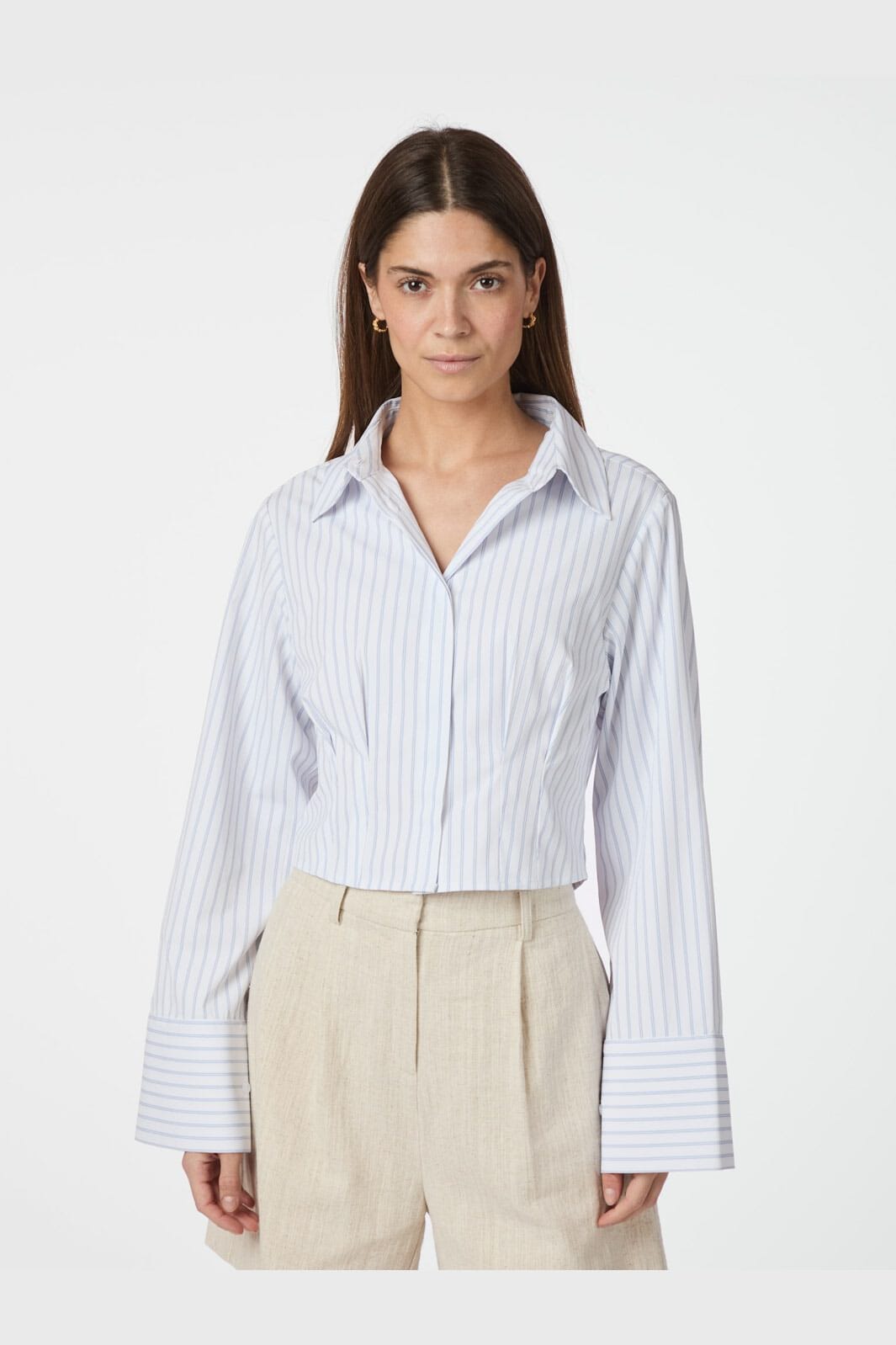 Neo Noir - Frost Slim Stripe Shirt 164945 - 120 - White