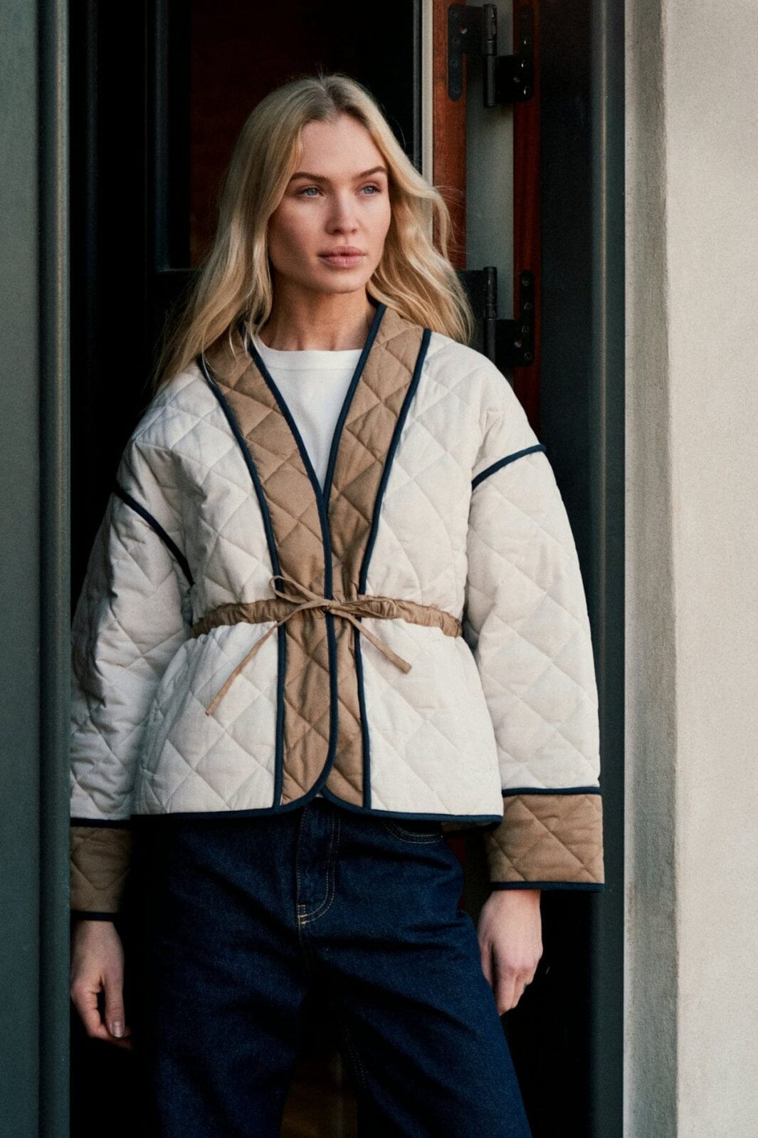 Neo Noir - Gerdi Solid Quilt Jacket 164871 - 122 - Creme Jakker