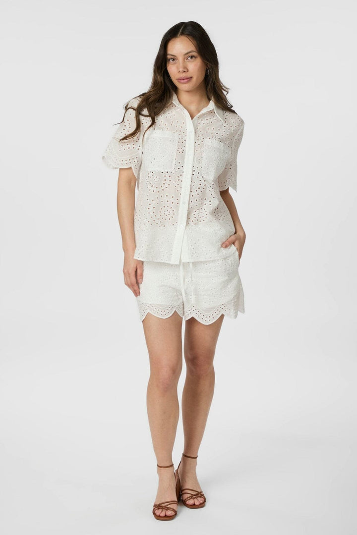 Neo Noir - Gessie Embroidery Shirt 165383 - 120 - White