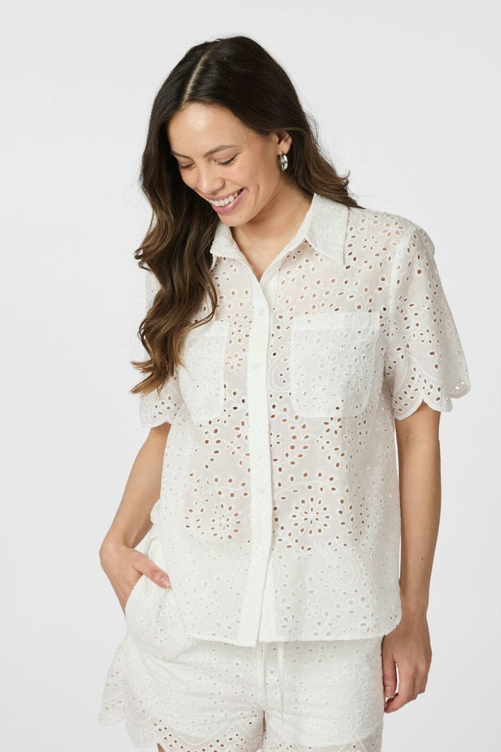 Neo Noir - Gessie Embroidery Shirt 165383 - 120 - White