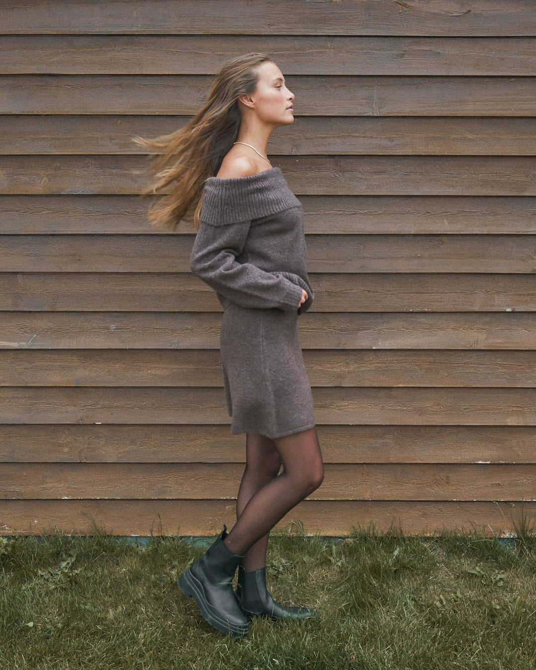 Neo Noir - Gisa Knit Skirt - Brown Melange Nederdele