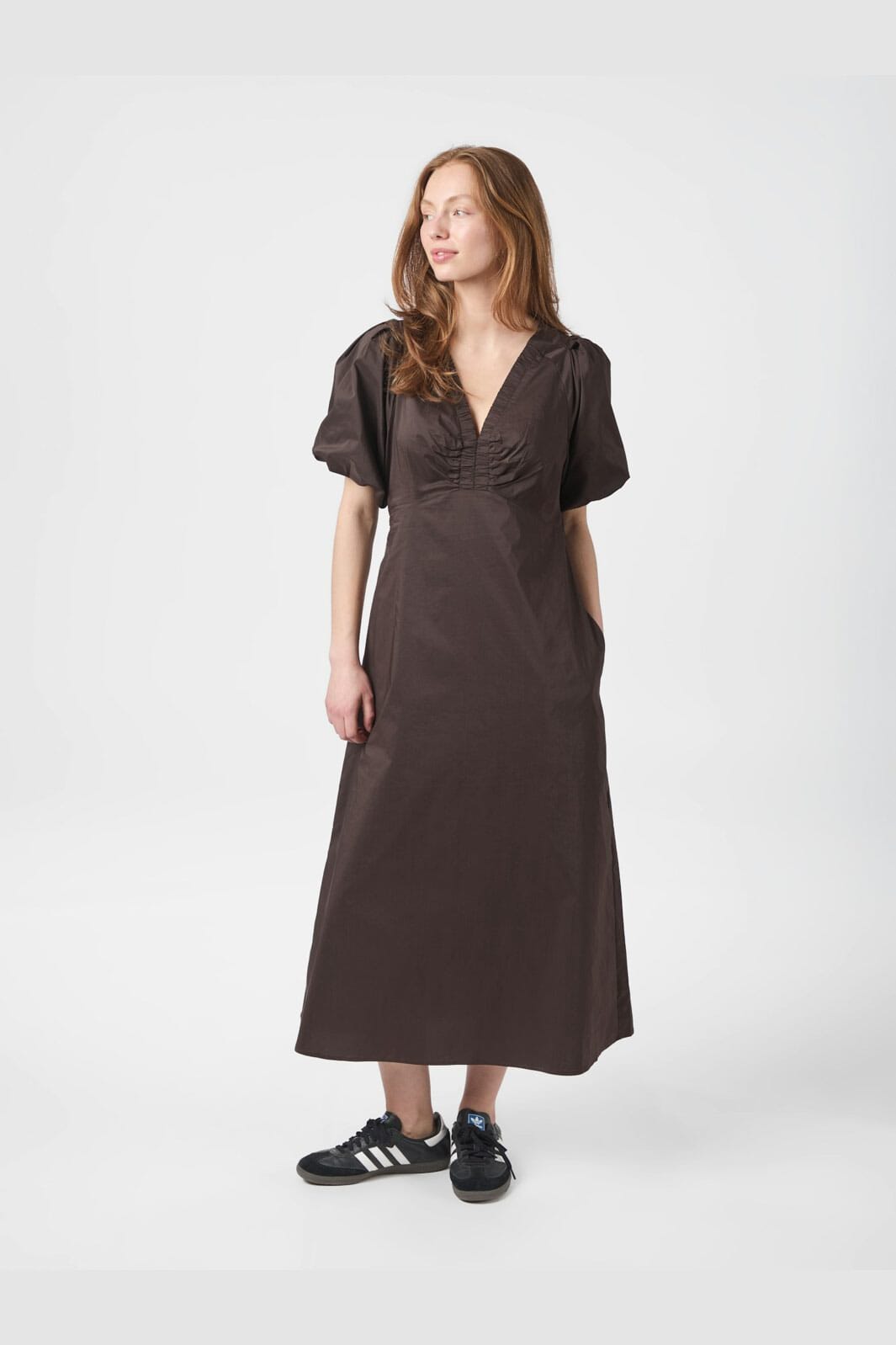 Neo Noir - Illana Poplin Dress 160660 - 584 - Chocolate Brown