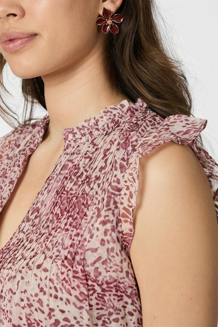 Neo Noir - Izar Blur Graphic Top 166059 - 823 - Evening Rose