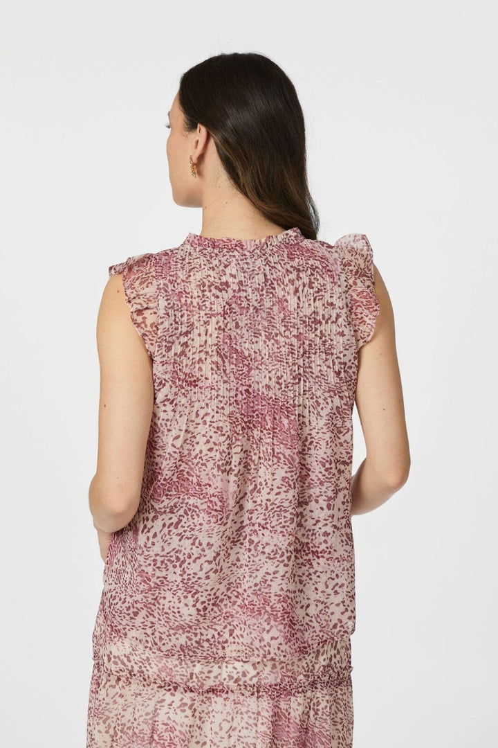 Neo Noir - Izar Blur Graphic Top 166059 - 823 - Evening Rose