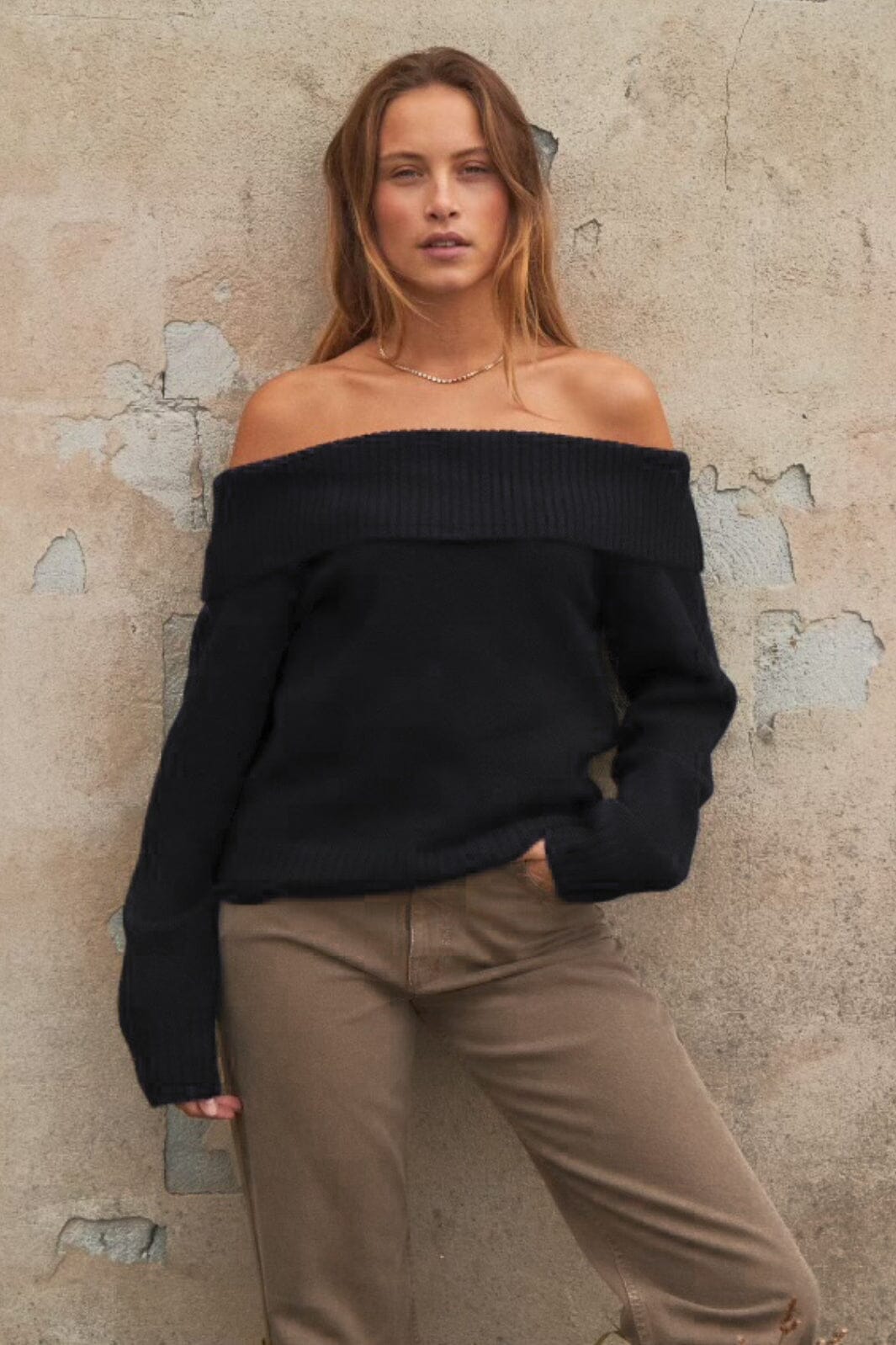 Neo Noir - Jane Knit Blouse - Black Strikbluser