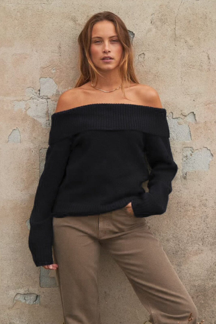 Neo Noir - Jane Knit Blouse - Black Strikbluser