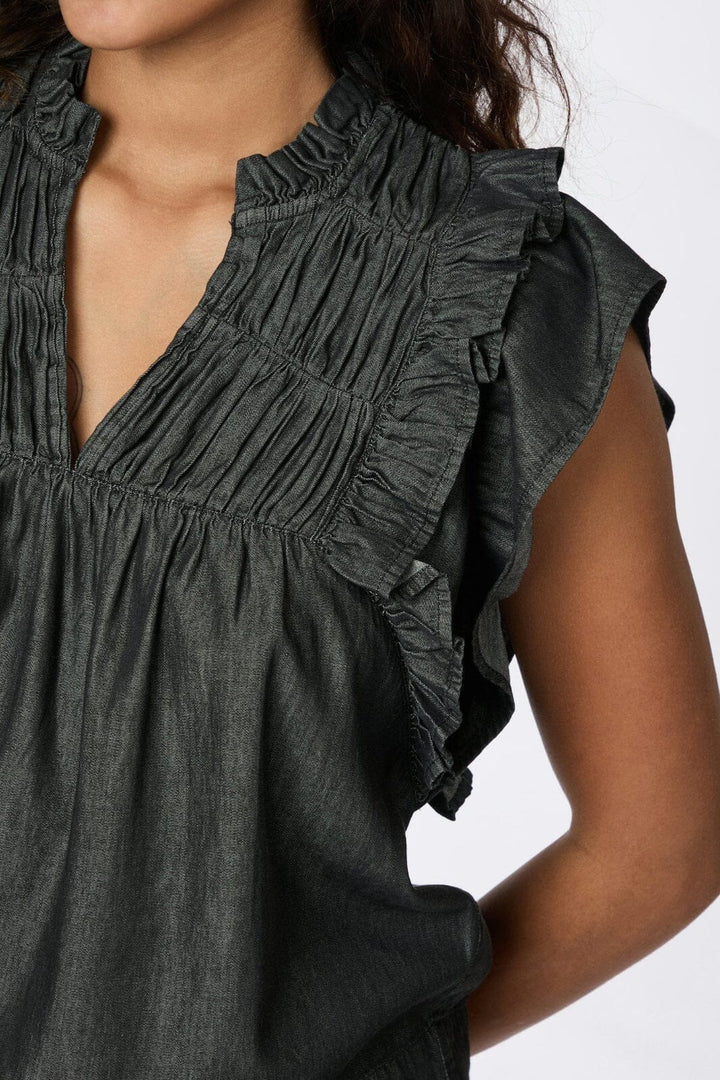 Neo Noir - Jayla Denim Top 164536 - 100 - Black