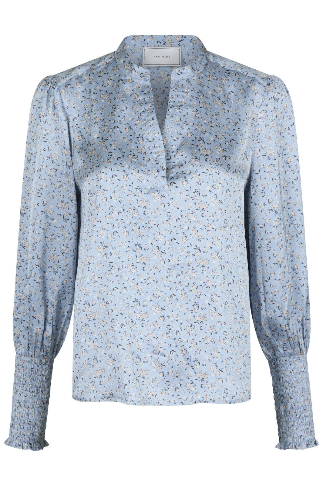 Neo Noir - Landa Mini Print Blouse - Dusty Blue Skjorter