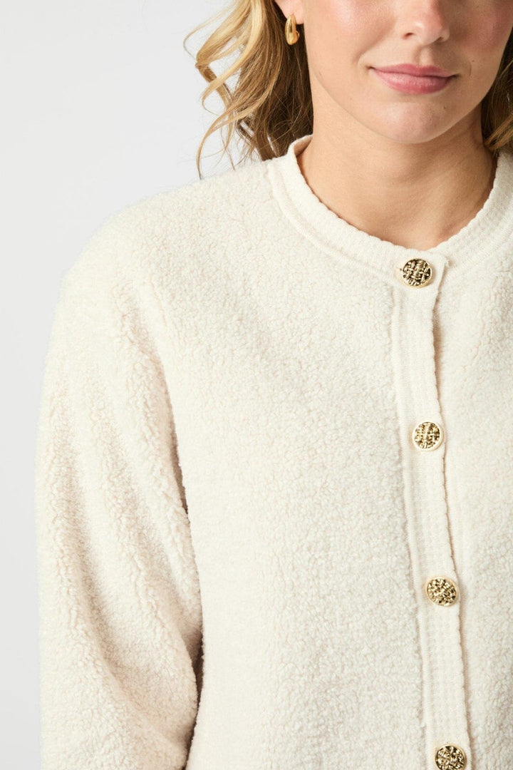 Neo Noir - Limo Fluffy Knit Cardigan 161963 - 122 - Creme