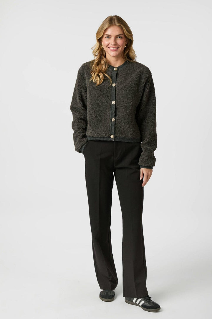 Neo Noir - Limo Fluffy Knit Cardigan 161963 - 132 - Antracit