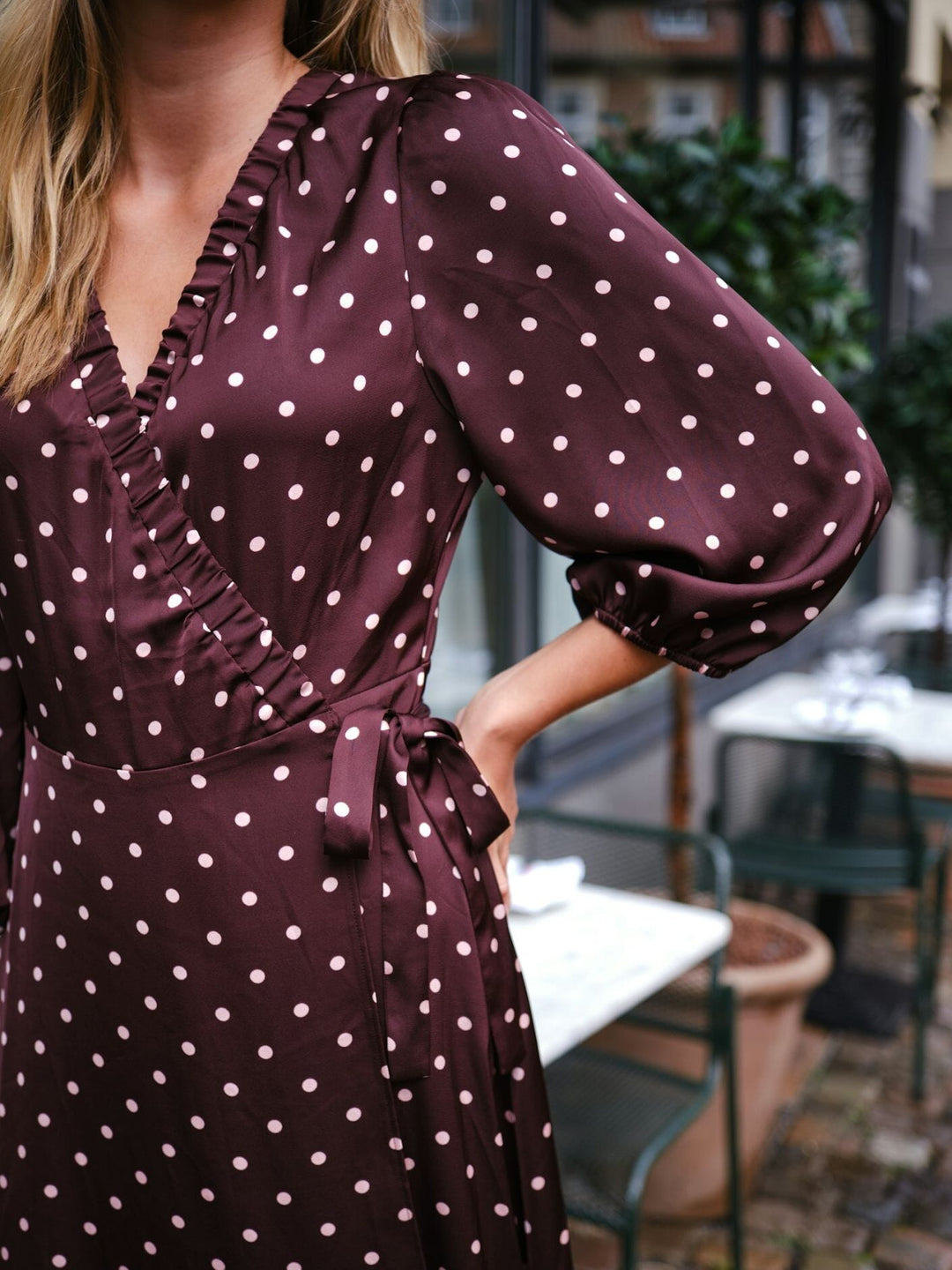 Neo Noir - Malinga Dot Dress 165909 - 682 - Wine Kjoler