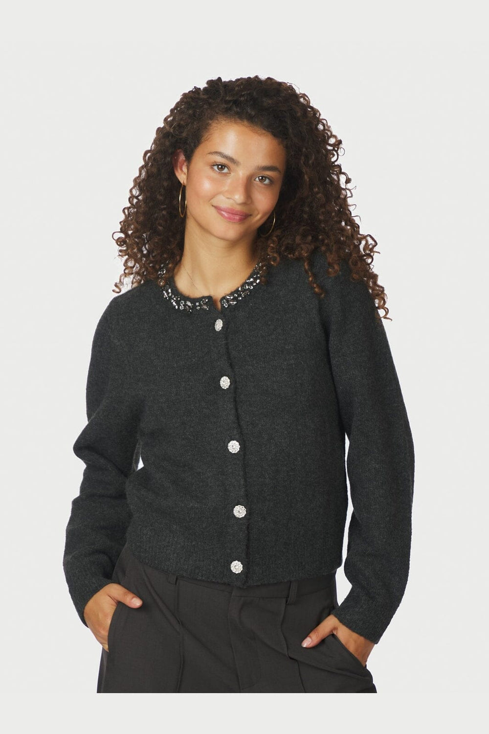 Neo Noir - Marie Stone Knit Cardigan 163850 - 132 - Antracit