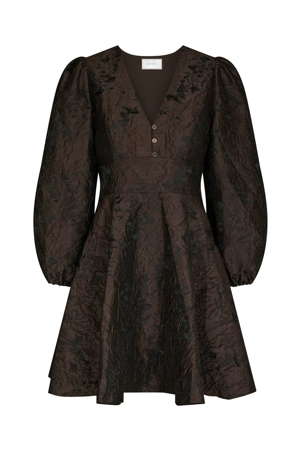 Neo Noir - Milly Brocade Dress 167188 - 676 - Dark Brown