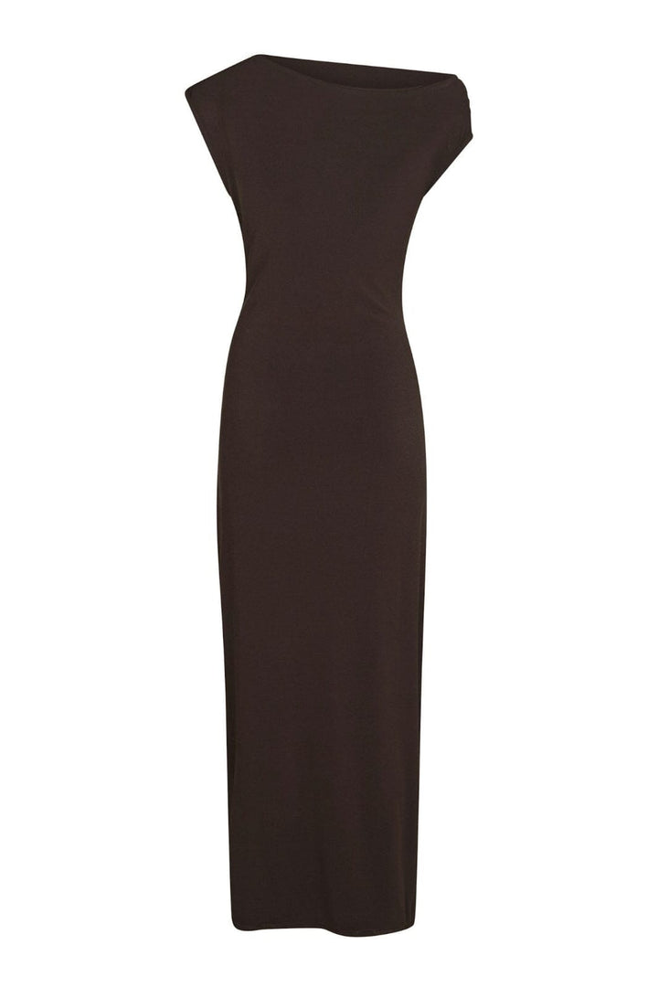 Neo Noir - Minja Drapy Dress 165728 - 584 - Chocolate Brown