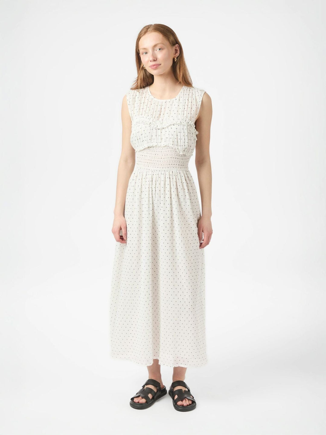 Neo Noir - Myrna Dot Dress 166384 - 120 - White Kjoler
