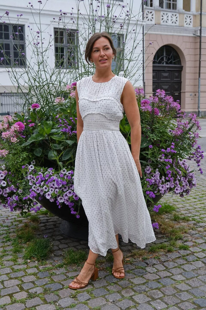 Neo Noir - Myrna Dot Dress 166384 - 120 - White Kjoler