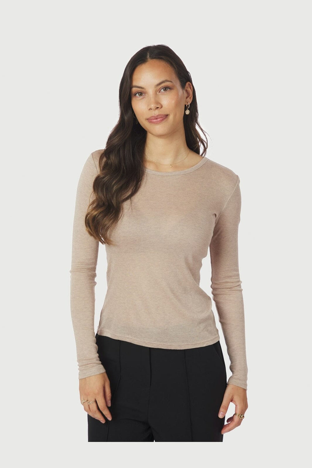 Neo Noir - Nella Fine Rib Blouse 167271 - 976 - Beige Melange