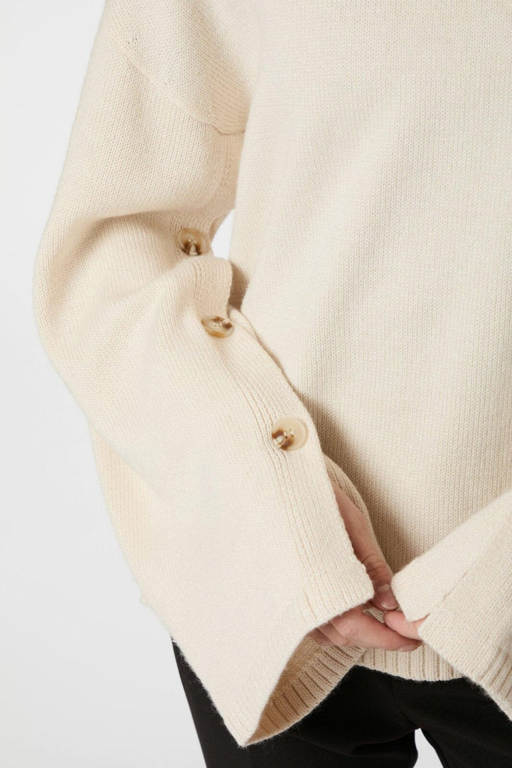 Neo Noir - Nello Button Knit Blouse 164512 - 124 - Ivory