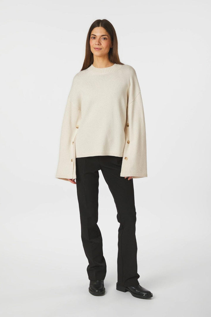 Neo Noir - Nello Button Knit Blouse 164512 - 124 - Ivory