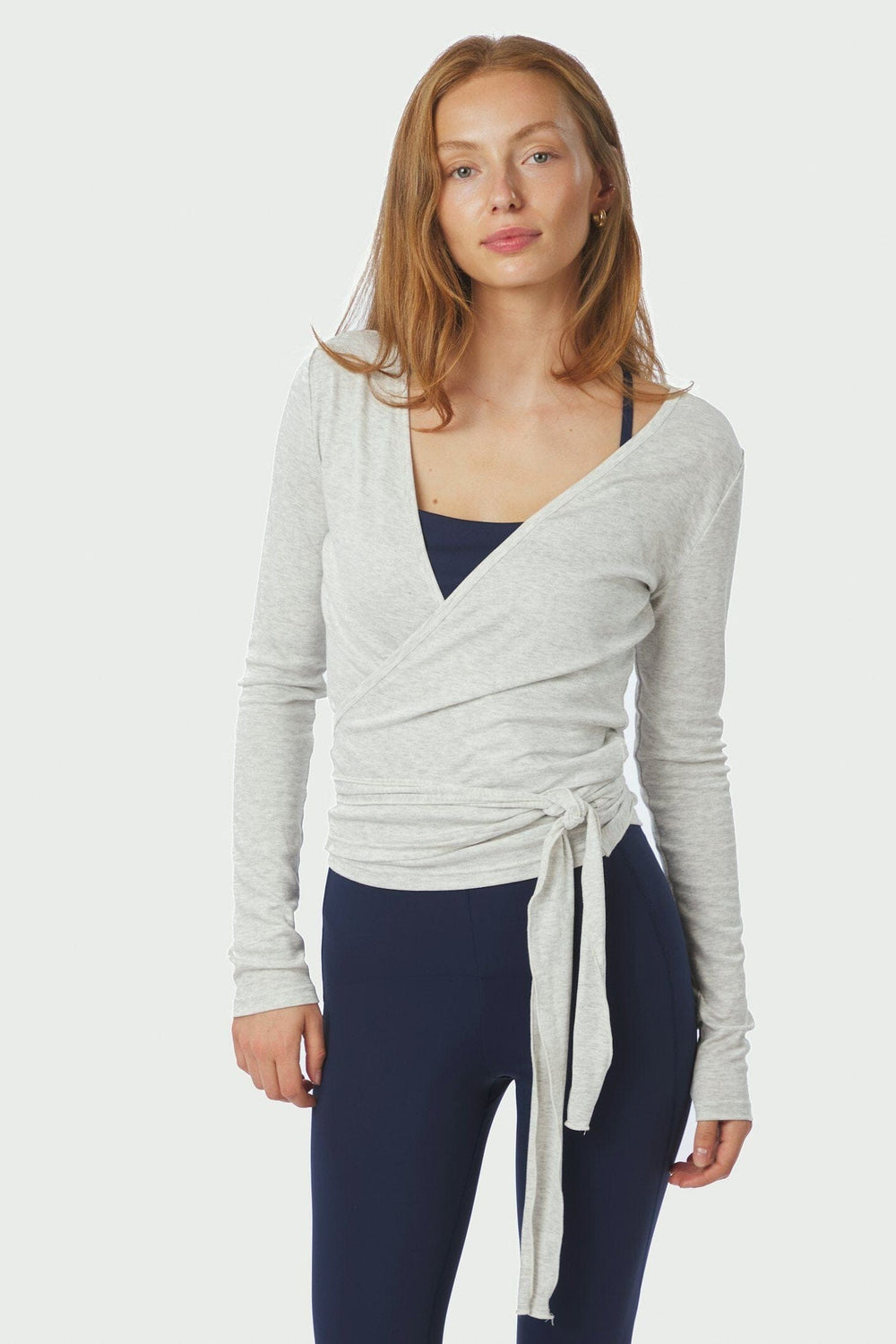 Neo Noir - Nia Jersey Wrap Blouse 165501 - 103 - Light Grey Melange Bluser