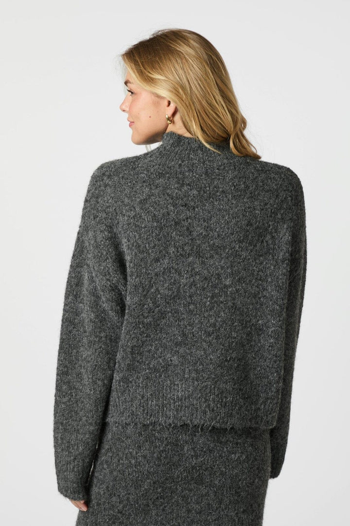 Neo Noir - Paulina Fluffy Knit Blouse 164729 - 132 - Antracit