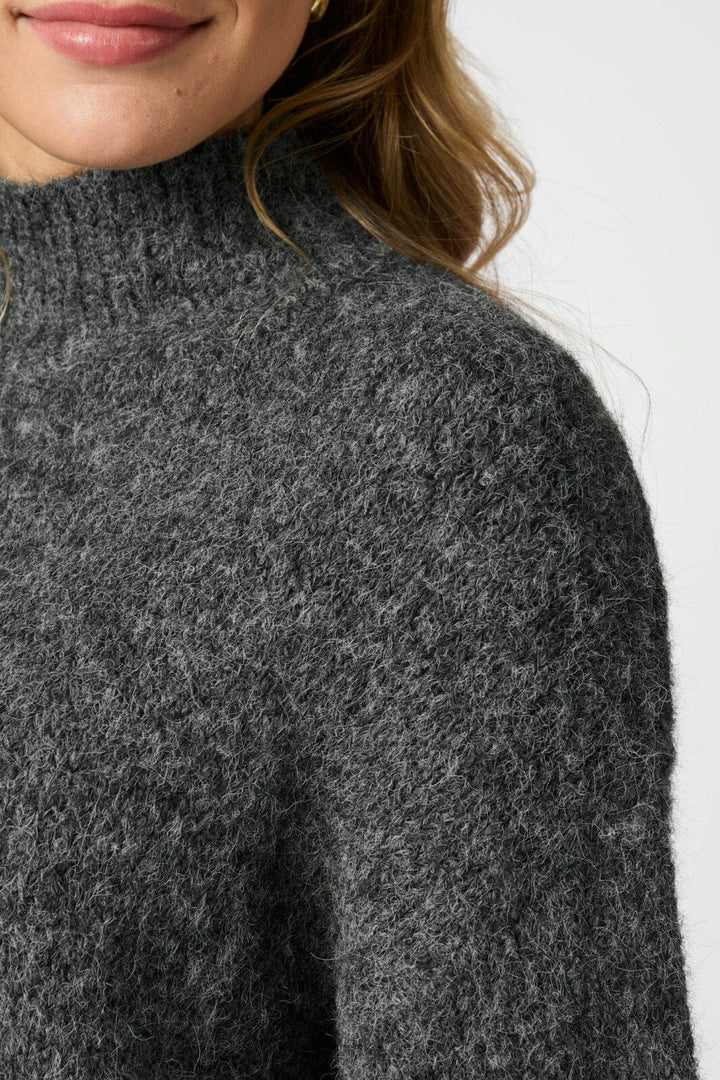 Neo Noir - Paulina Fluffy Knit Blouse 164729 - 132 - Antracit