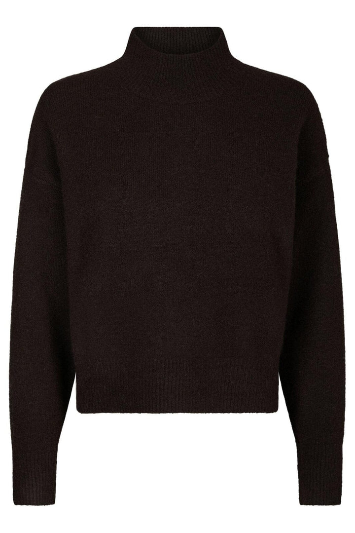 Neo Noir - Paulina Knit Blouse 159703 - 676 - Dark Brown