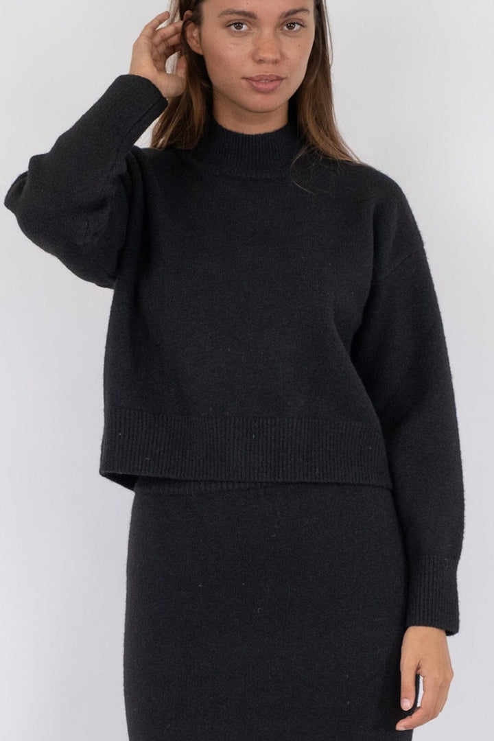 Neo Noir - Paulina Knit Blouse - Black Strikbluser