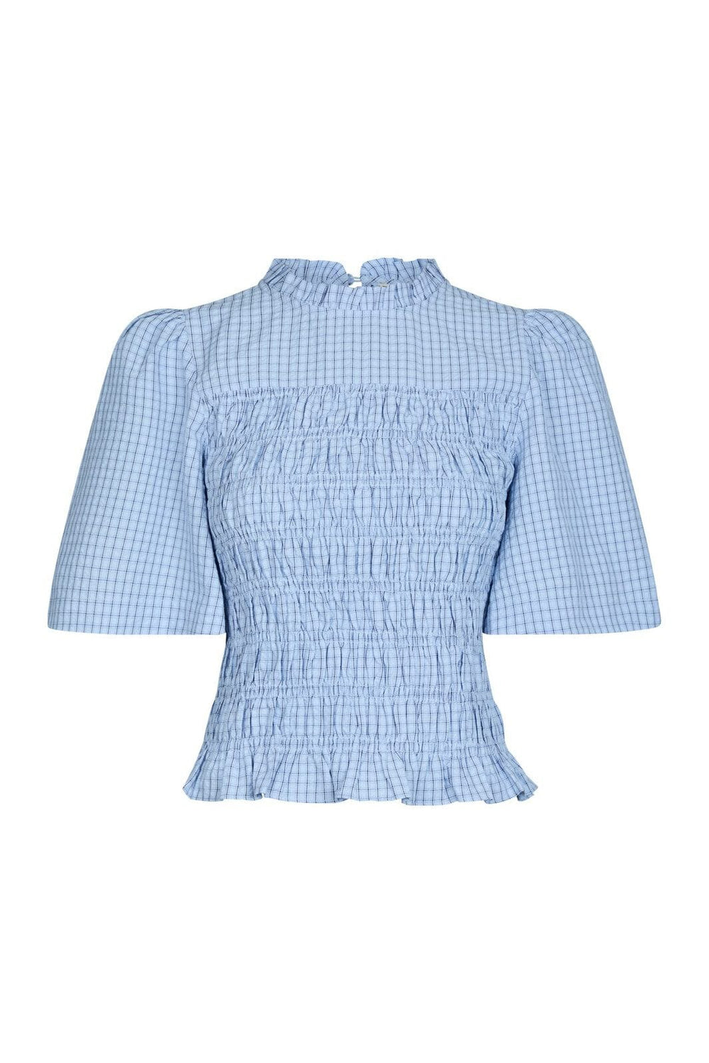 Neo Noir - Possini Check Smock Blouse 164800 - 145 - Light Blue