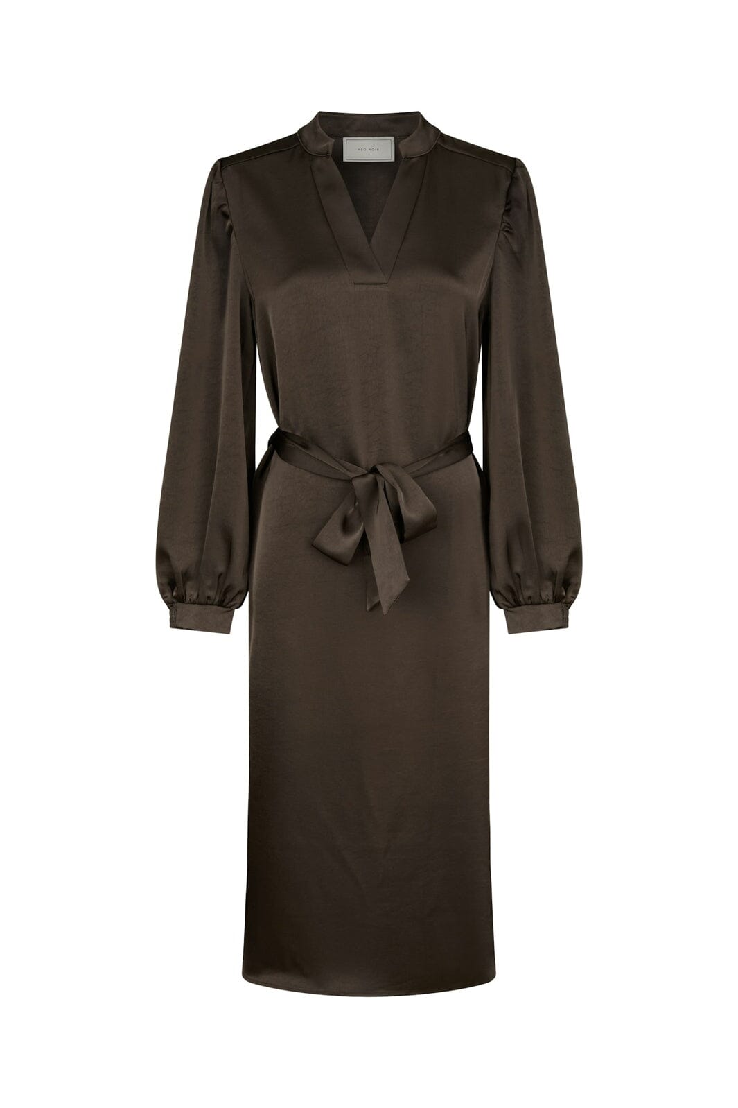 Neo Noir - Rolana Heavy Sateen Dress 164533 - 676 - Dark Brown