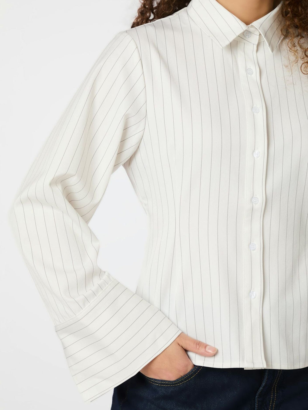 Neo Noir - Rosa Pinstripe Shirt 163561 - 120 - White Skjorter