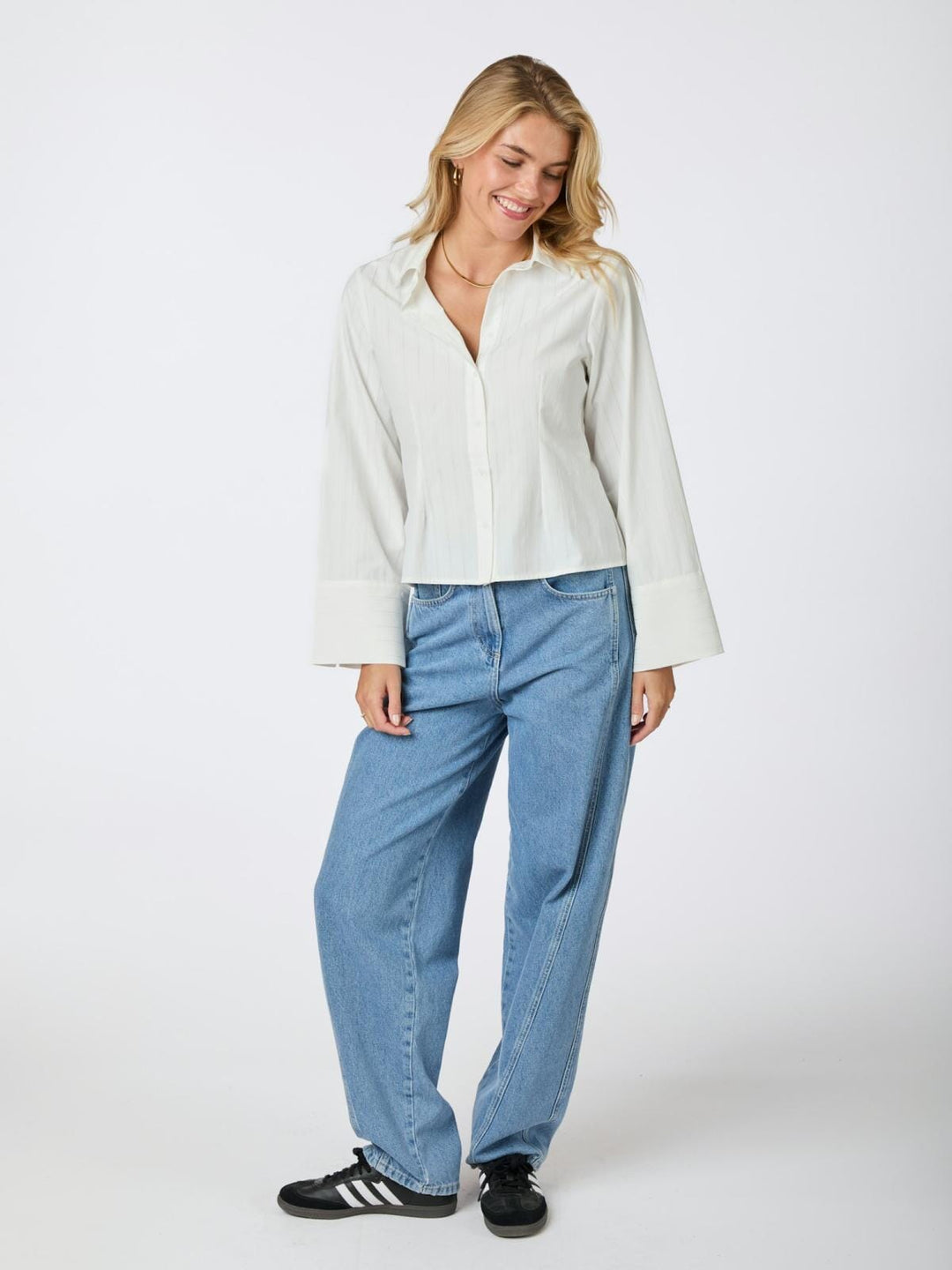 Neo Noir - Rosa Solid Shirt - White Skjorter