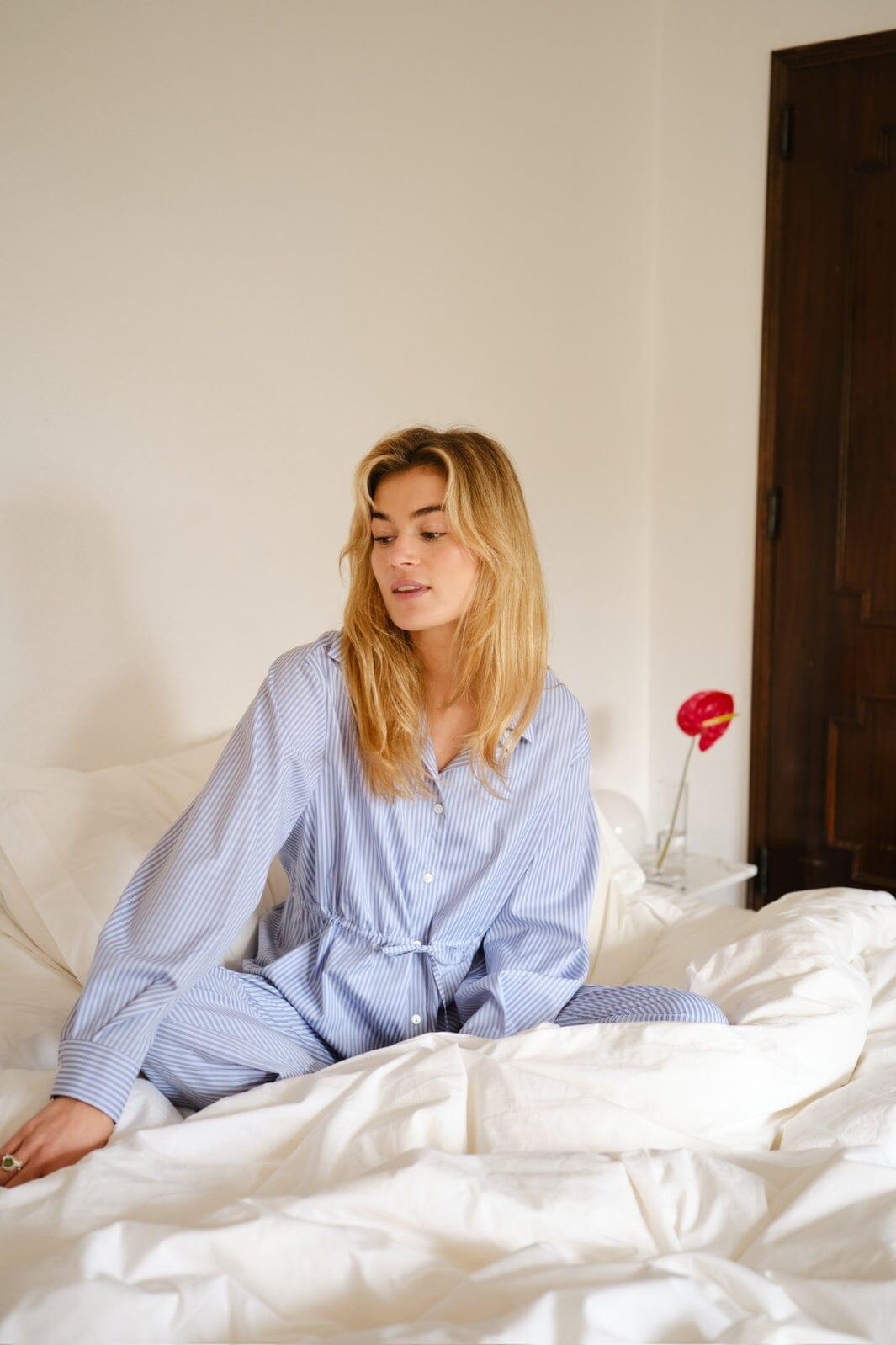 Neo Noir - Solei Striped Shirt 165072 - 145 - Light Blue Skjorter