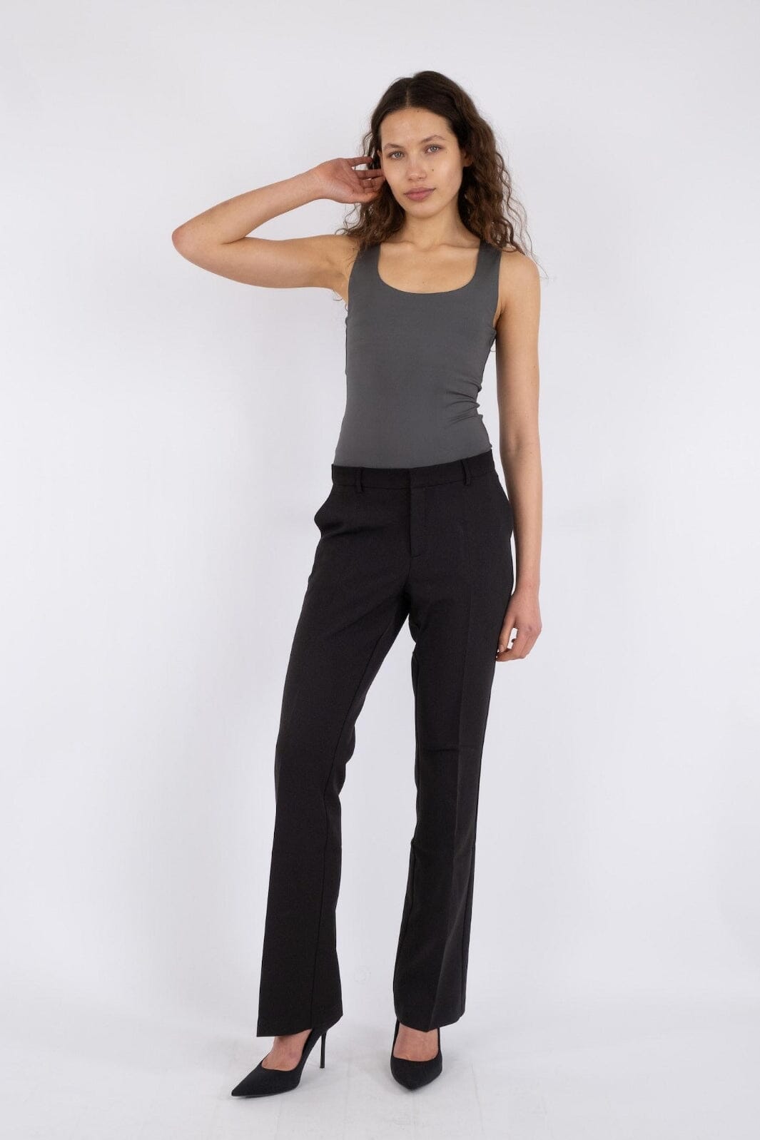 Neo Noir - Sophia Jersey Top - Antracit Toppe