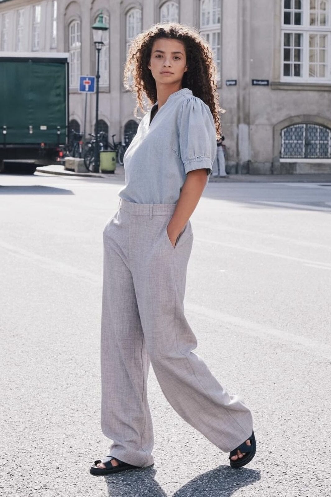 Neo Noir - Talja Denim Blouse - Stonewash Bluser