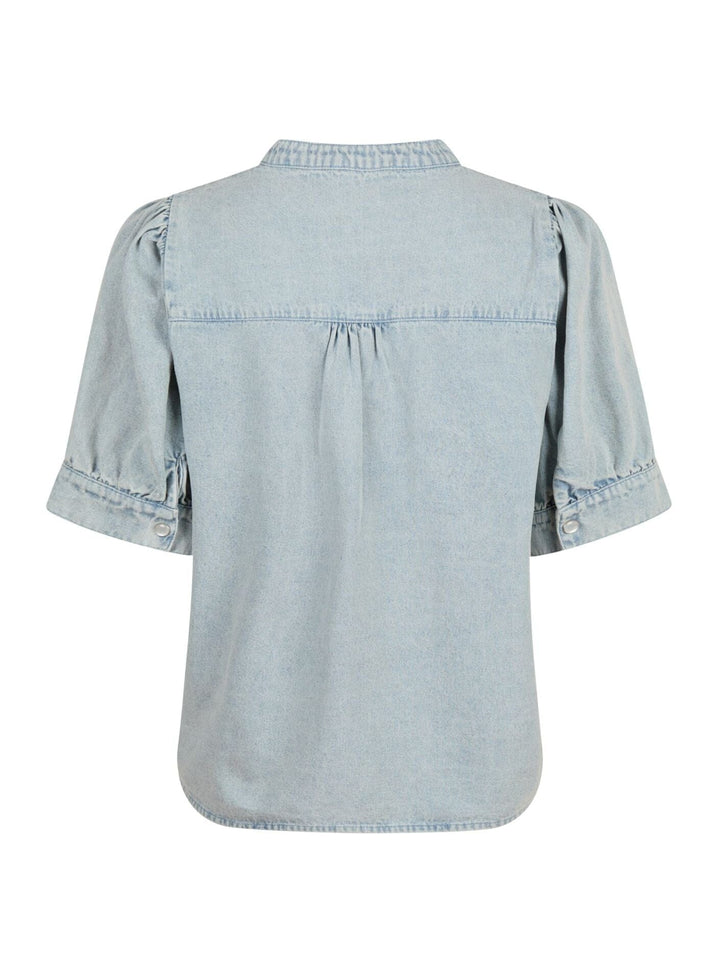 Neo Noir - Talja Denim Blouse - Stonewash Bluser