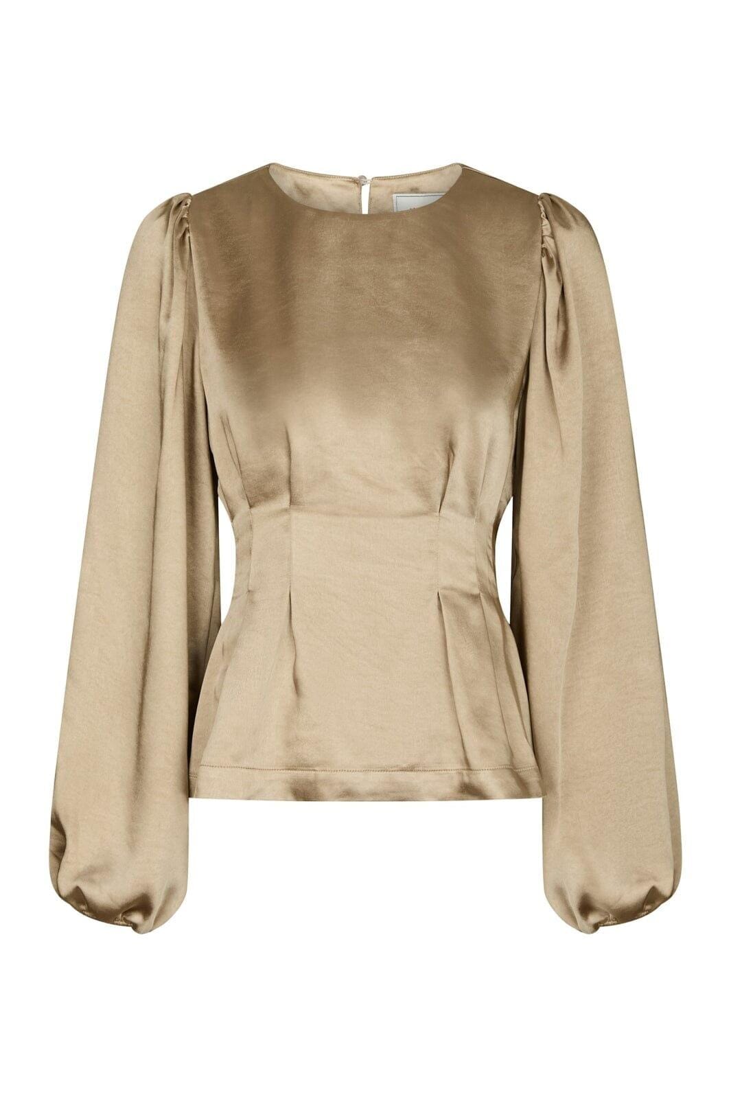 Neo Noir - Vanya Crushed Sateen Blouse 167481 - 221 - Gold