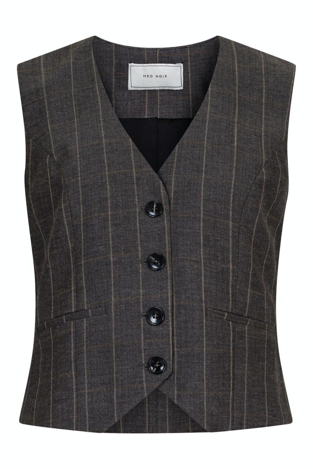 Neo Noir - Vendetta Soft Check Vest - Dark Grey Veste