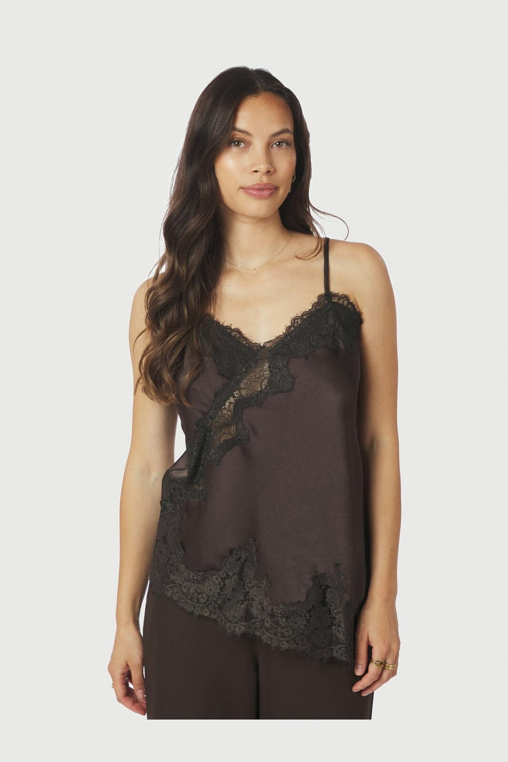 Neo Noir - Viole Lace Top 167409 - 676 - Dark Brown