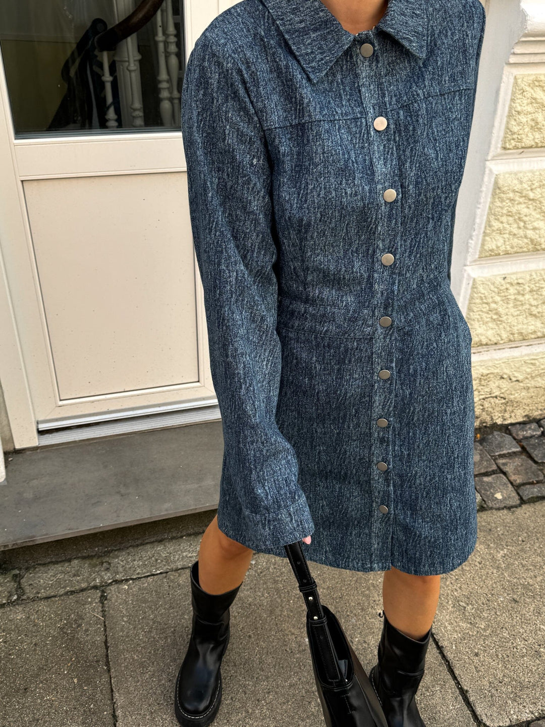 Noella - Benita Ls Dress - 1050 Blue Snow Wash Kjoler