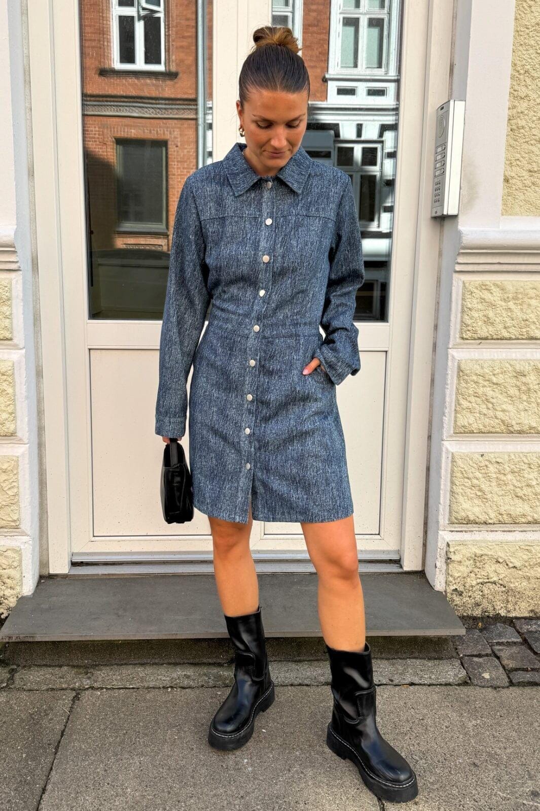 Noella - Benita Ls Dress - 1050 Blue Snow Wash Kjoler