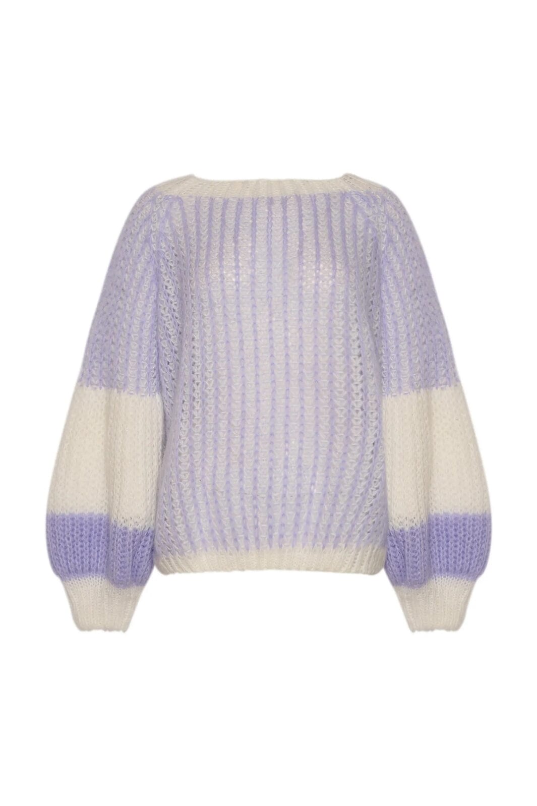 Noella - Liana Knit Sweater - Lavender/White Strikbluser