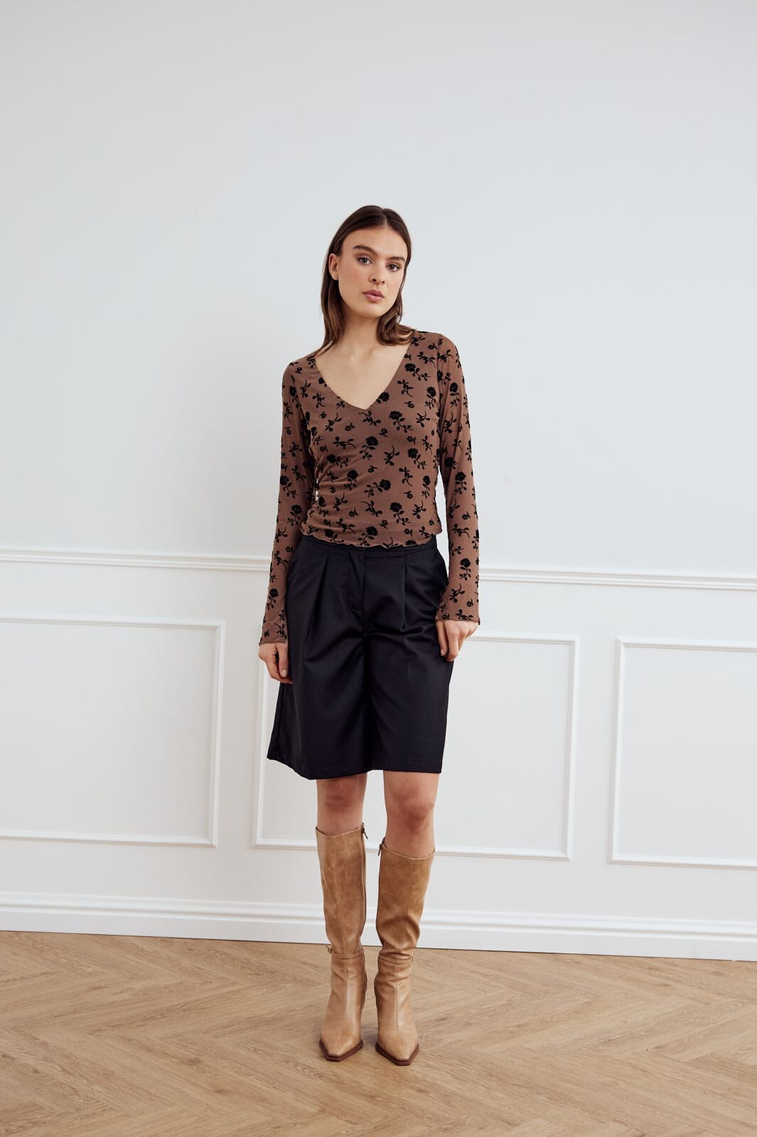 Noella - Lucille Top 14110003 - 1384 - Clarity Morel Print