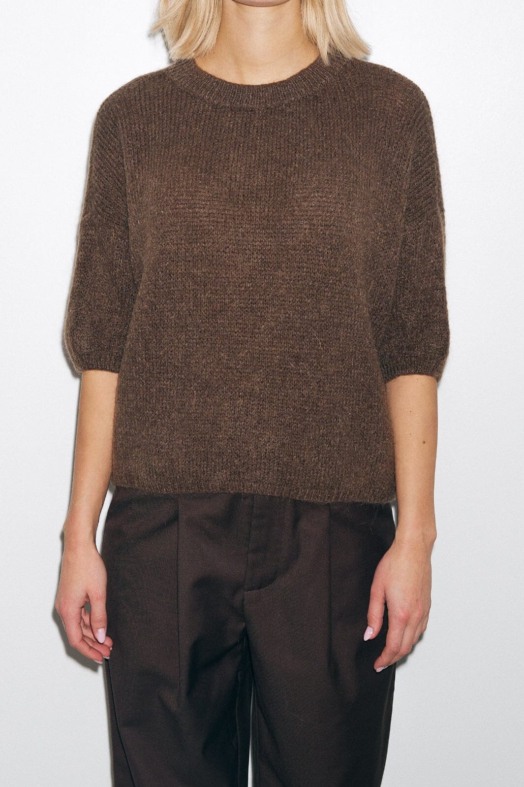 Noella - Mimi Knit Jumper - 548 Dark Brown Strikbluser