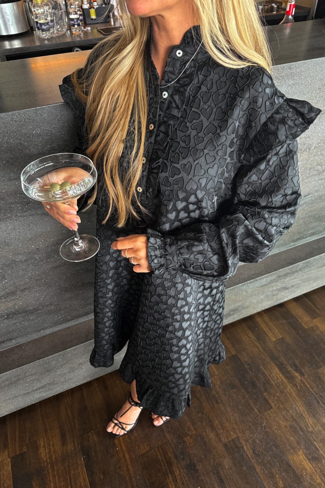 Noella - Reno Ruby Ruffle Dress 11740022 - 004 Black Kjoler